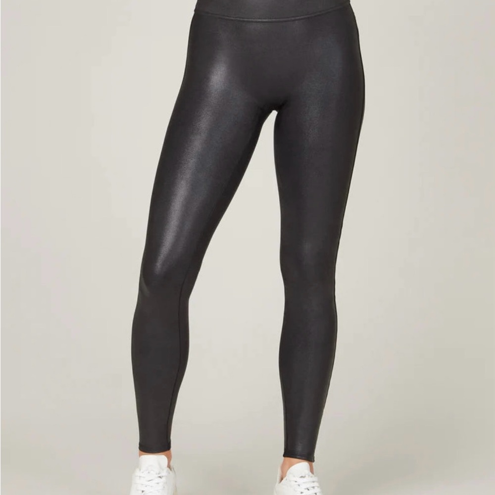 NWOT Spanx Black  Faux Leather Leggings 2X